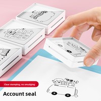Tampon encreur personnalisé en plastique avec tampon photosensible, design carré pour le journal de bureau et les événements