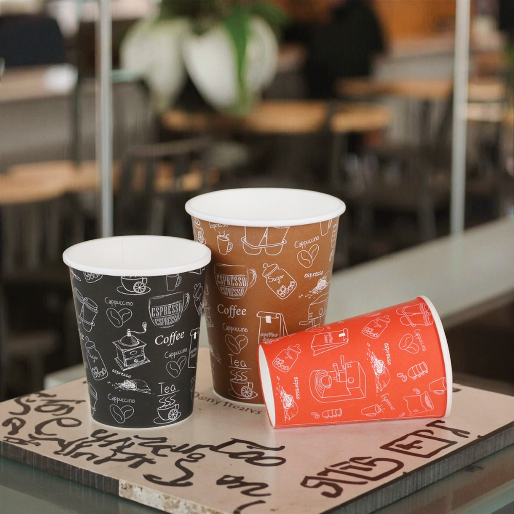 Custom Eco-Friendly Disposable Single Wall Coffee Packaging PE Coating Personalized Logo Paper Cup