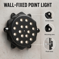 Luz Decorativa LED de Aluminio Tipo Loto, IP65, DC24V, 5W, DMX512, RGB, RGBW, para Fachadas de Edificios, Centros Comerciales y Paisajismo