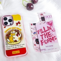 Coque de téléphone à panneau arrière magnétique remplaçable pour Iphone17/17pro/17promax/17air avec le chat alimentaire coloré doré