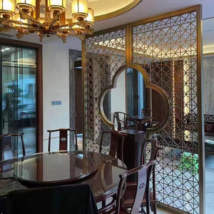 Design della metà del secolo divisore pieghevole in acciaio inox schermo Hotel divisorio - Product Image 5