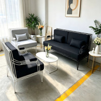 Sillón Individual de Hierro Forjado con Tejido Hueco, Cojín Lavable y Extraíble, Estilo Moderno de Mediados de Siglo, para Apartamento, Gimnasio, Villa, Ventanal, Descanso