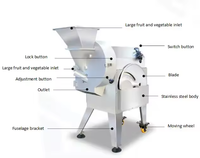 Industriële volautomatische elektrische fruit- en groentesnijmachine voor uien, gember en andere groenten