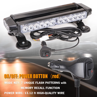 Barre lumineuse LED stroboscopique 30 LED 14,5 pouces, lumière d'avertissement double face pour toit de véhicule avec base magnétique pour camion