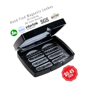 Duro Ultrasottile 3D Ciglia Pelliccia di Visone Doppio Magnete Falso Eye Lashes