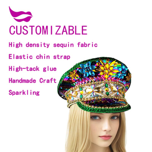 Manwu Factory Unisex viola verde e oro impreziosito <span class=keywords><strong>cappello</strong></span> da <span class=keywords><strong>capitano</strong></span> per la festa di parata all'aperto-Mardi Gras e uomo in fiamme - Product Image 1