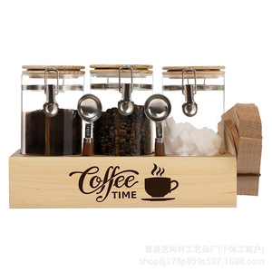 Base de récipient hermétique en bambou pour moudre les grains de café, les dosettes, les capsules, les bocaux de rangement, support de filtre à café pour comptoir - Product Image 5