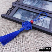 Pendentif de décoration en macramé, Mini nœud chinois, perles rouges, accessoires de bijouterie, rideau, vêtement, couture, macramé, DIY, bricolage, pièces