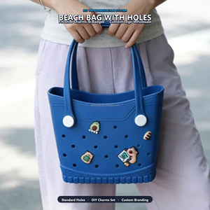 Sac de plage en EVA personnalisé, coloré, avec trous, imperméable, anti-sable, fourre-tout promotionnel, cadeau pour les vacances <span class=keywords><strong>d</strong></span>'été, la plage, la piscine, le bateau, les voyages, en gros - Product Image 6