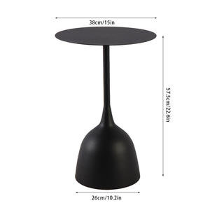Table d'appoint ronde décorative en fer noir mat, <span class=keywords><strong>petite</strong></span> table basse moderne pour salon, canapé, chambre à coucher, table de chevet - Product Image 1