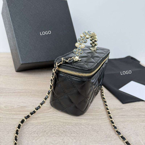 New <b>Large</b> Brand Counter <b>Gift</b> Zipper Closure Oil Wax with Mirror <b>Box</b> Single Shoulder Crossbody Chain <b>Box</b> Women's Clutch - Product Image 4