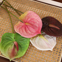 Anthuriens artificiels de haute qualité, grande taille, imprimés en 3D, toucher réel, décoration pour la maison, Noël, Saint-Valentin