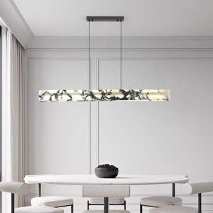 Lámpara Colgante Moderna de Mármol Bulgari Natural para Mesa de Comedor Larga, Piedra Natural para Dormitorio, Sala de Estar, Hotel, Isla de Cocina - Product Image 3