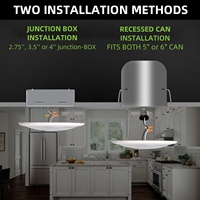 Plafonnier LED encastré moderne en métal de 5/6 pouces 15W, CCT sélectionnable 3000K/4000K/5000K, intensité réglable