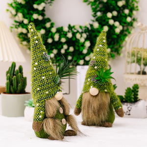 Nuevos Adornos de Muñecos Sin Rostro de Suculentas Tejidas 2026, Muñecos Gnomo de Suculentas Verdes Rudolph - Product Image 2