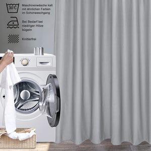 <span class=keywords><strong>Rideau</strong></span> <span class=keywords><strong>de</strong></span> <span class=keywords><strong>douche</strong></span> populaire gris 180x200 en textile, semi-perforé, imperméable, lavable, anti-moisissure, avec crochets pour <span class=keywords><strong>baignoire</strong></span>/salle <span class=keywords><strong>de</strong></span> bain - Product Image 6
