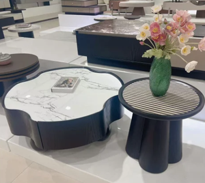 Mesa de Centro Creativa y Elegante para Sala de Estar, Estilo Rústico, Moderna, de Metal, con Forma de Flor, Linda, Fácil de Ensamblar, Muebles para el Hogar - Product Image 5