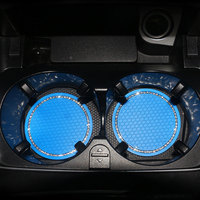 Anti-Rutsch-Strass Kristall Dekor Wasser becher halter Einsatz Bling Untersetzer Silikon Runde Auto tassen halter Matte Car Cup Untersetzer