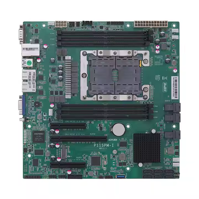 Single Purley Motherboard M-ATX C621 LGA3647 Xeon Scalable CPU Support M.2 Dual 2.5G Gigabit 6 X 6 Memory P11SPM-I