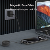 Pour Macbook ordinateur portable Samsung téléphone USB A à C 65W chargeur fil magnétique USB C à Type C 100W câble de charge rapide