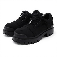 Chaussures derby à plateforme pour hommes |   Chaussures décontractées de style britannique surdimensionnées pour augmenter la taille |   Bottes de travail usées