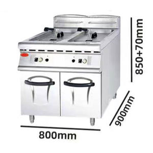 مقلاة Lyroe بسعة كبيرة 20 لترًا * 2 تجارية أوتوماتيكية من الفولاذ المقاوم للصدأ ، مقلاة خزانات غاز عمودية مزدوجة مع خزانة - Product Image 3