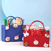 Sac fourre-tout en feutre pour enfants, vente en gros d'usine, avec ornements en peluche détachables, imperméable, cadeau de naissance, logo personnalisé