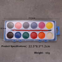 Kit de 12 mini pots de peinture acrylique 60G avec ensemble de pinceaux 12 couleurs pour enfants, bricolage et peinture sur toile