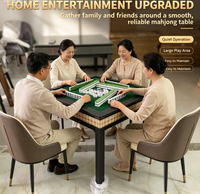 Machine à Mahjong Automatique Élégante à Faible Bruit en Acier Inoxydable, Table de Jeu pour 4 Joueurs, Idéale pour les Fêtes de Jeu en Famille et entre Amis