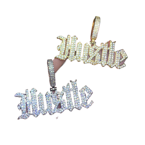 Collar con Colgante Hustle, Listo para Dropshipping, con Circonitas, Joyería para Hombre - Product Image 1