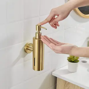 Распределитель мыла из матового золота настенный дезинфицирующее средство для рук бутылка 250 мл дезинфицирующее средство для рук