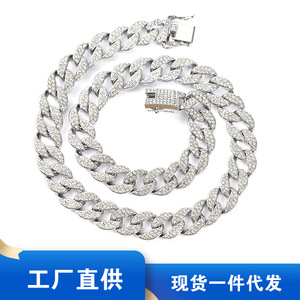 Oversized Oval Cuban Chain Accessories Full Personality Wave Men's and Women's Jewelry Hip Hop Necklace Strips - Product Image 2