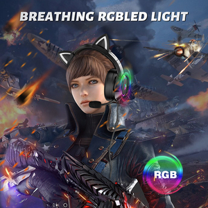 หูฟังสำหรับเล่นเกม RGB สำหรับเด็ก,ชุดหูฟังหูแมวสีดำ <span class=keywords><strong>ONIKUMA</strong></span> <span class=keywords><strong>K9</strong></span>แบบมีสายสำหรับเด็ก - Product Image 6