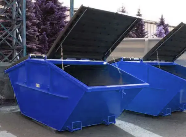 4-Yard 6-Yard 8-Yard Kipper Lader Industriële Platte Verpakking Recycling Steelloading Tipping Box Hopper Container