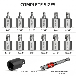ชุดเครื่องมือถอดสกรูขนาด 14 ชิ้น แบบนิ้ว (Inch) ตั้งแต่ 1/8 ถึง 9/32 นิ้ว สำหรับสกรูหรือโบลต์ที่เสียหาย - Product Image 5