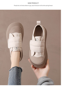 <span class=keywords><strong>Sneakers</strong></span> in Pelle <span class=keywords><strong>con</strong></span> <span class=keywords><strong>Velcro</strong></span> per Donne, Suola Spessa per Aumentare l'Altezza, Traspiranti, Leggere, <span class=keywords><strong>con</strong></span> Suola Morbida per Sport e Uso Quotidiano - Product Image 4