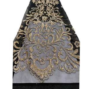 많은 색상 고품질 크리스탈 광택 메쉬 자수 및 페르시 쉬머 디자인 신부 웨딩 파티 드레스 패브릭 - Product Image 6