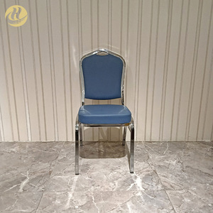 Hotel Chair Aluminum Stackable Upholstered Velvet <b>Foam</b> Filled Indoor Use MHJ-HS14 - Product Image 3