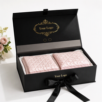 Boîte à perruque rigide magnétique portable imperméable avec logo personnalisé, doublure en éponge et ruban en satin pour emballage cadeau d'extensions de cheveux