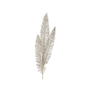 Ramo di Pino Glitterato Color Champagne con 3 Foglie - Product Image 1