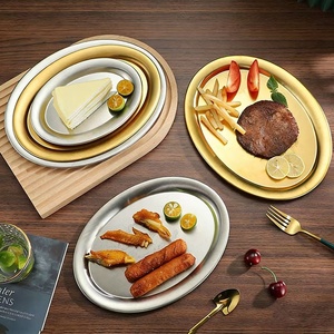 Plato Ovalado de Acero Inoxidable, Forma de Huevo, para Servir Pescado al Vapor, Aperitivos, Bocadillos, Fiestas, Cocina - Product Image 1
