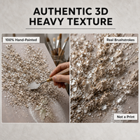 Vente en gros de peinture à l'huile à texture épaisse fleur abstraite avec vase nature morte décoration murale peinte à la main avec pierre naturelle