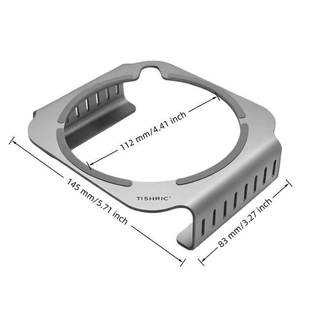 TISHRIC Desktop Mini PC Stand for Mac Mini M4 / M4 Pro 2024 Heat Dissipation Bracket Aluminum Alloy Mount Dock Cooling Holder