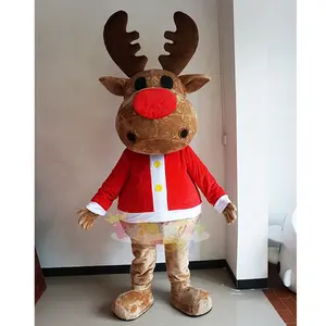 Panas!!! Kostum maskot rusa Natal karakter kartun dewasa gaun indah kostum maskot rusa sika untuk pesta karnaval