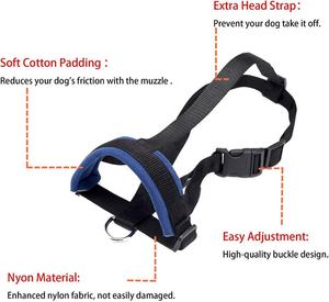 Effen Patroon Nylon Hondensnuit Met Reflecterende Kenmerken Afgescheiden Zachte Halsband Van De Hond Voorkomt Het Gepersonaliseerd Nemen Van De Mond - Product Image 3