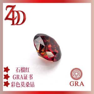 Gra Moissanite Round Garnet Red 8 Hearts 8 Arrows Lab Created For Jewelry Making - Product Image 3