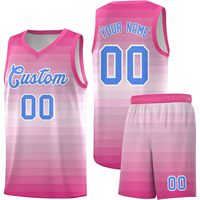 Custom Basketball Jersey Shorts Set Unisex Adult V-Neck Moisture Wicking Sublimated Print Name Number Gradient Design