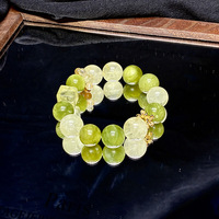 Bracelet en or avec perles cubiques de 12 mm en jade Xiu vert prune naturel et cristal jaune, style minimaliste et frais, design original