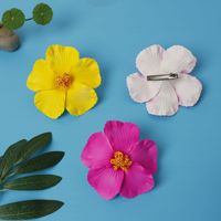 MU 10cm Fleurs d'œuf d'hibiscus réalistes colorées, accessoires de photographie, pour maillot de bain, tenue de vacances à la plage et accessoire de cheveux