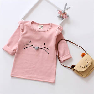 Indumenti pronti per bambini <span class=keywords><strong>maglietta</strong></span> in cotone organico T-Shirt bianche sfuse <span class=keywords><strong>con</strong></span> <span class=keywords><strong>volant</strong></span> per ragazze nuovi prodotti sul mercato cinese - Product Image 3